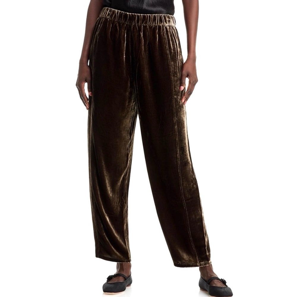 Eileen Fisher Velvet Lantern Pants Women’s Size XL Pull On Tapered Silk Blend